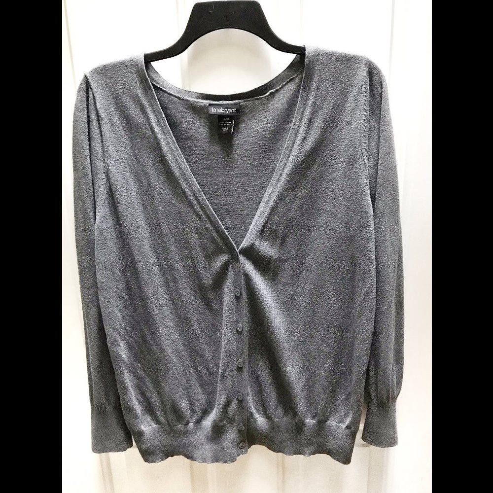 Lane Bryant gray cardigan 18/20 1X 2X grey